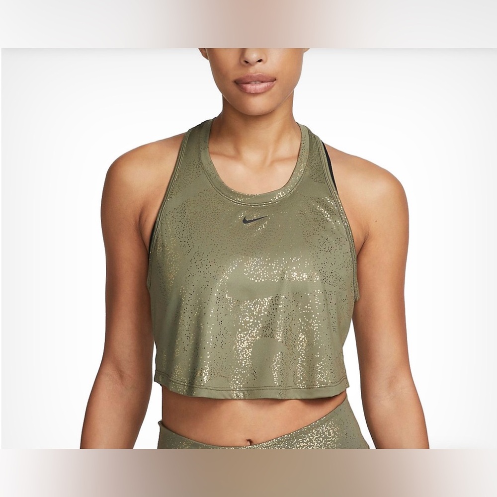 Nike Dri Fit One All Over Print Flowy Cropped Tank NWT Size XL NWT